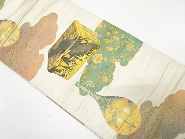 JAPANESE KIMONO / ANTIQUE FUKURO OBI / SILK / WOVEN BOX